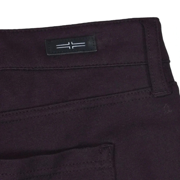LIVERPOOL || Ponte Knit Pants Aubergene Dark Purple Stretch Size 6 Slim Ankle - Picture 4 of 9